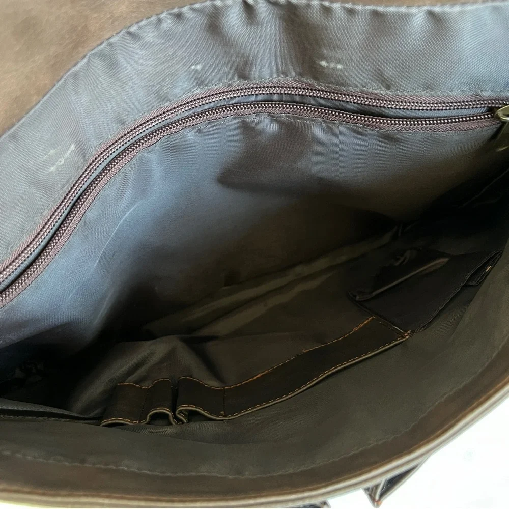 Singularity University Messenger Bag Genuine Leather Travel Laptop Shoulder Bag